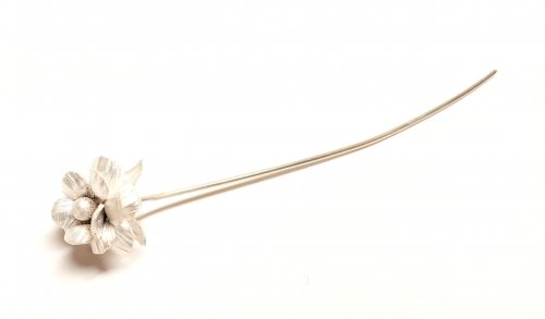 Judy Larson's Creating a Flower Stem - , Metalwork, Butane Torch, Soldering, Solder, finished flower on stem